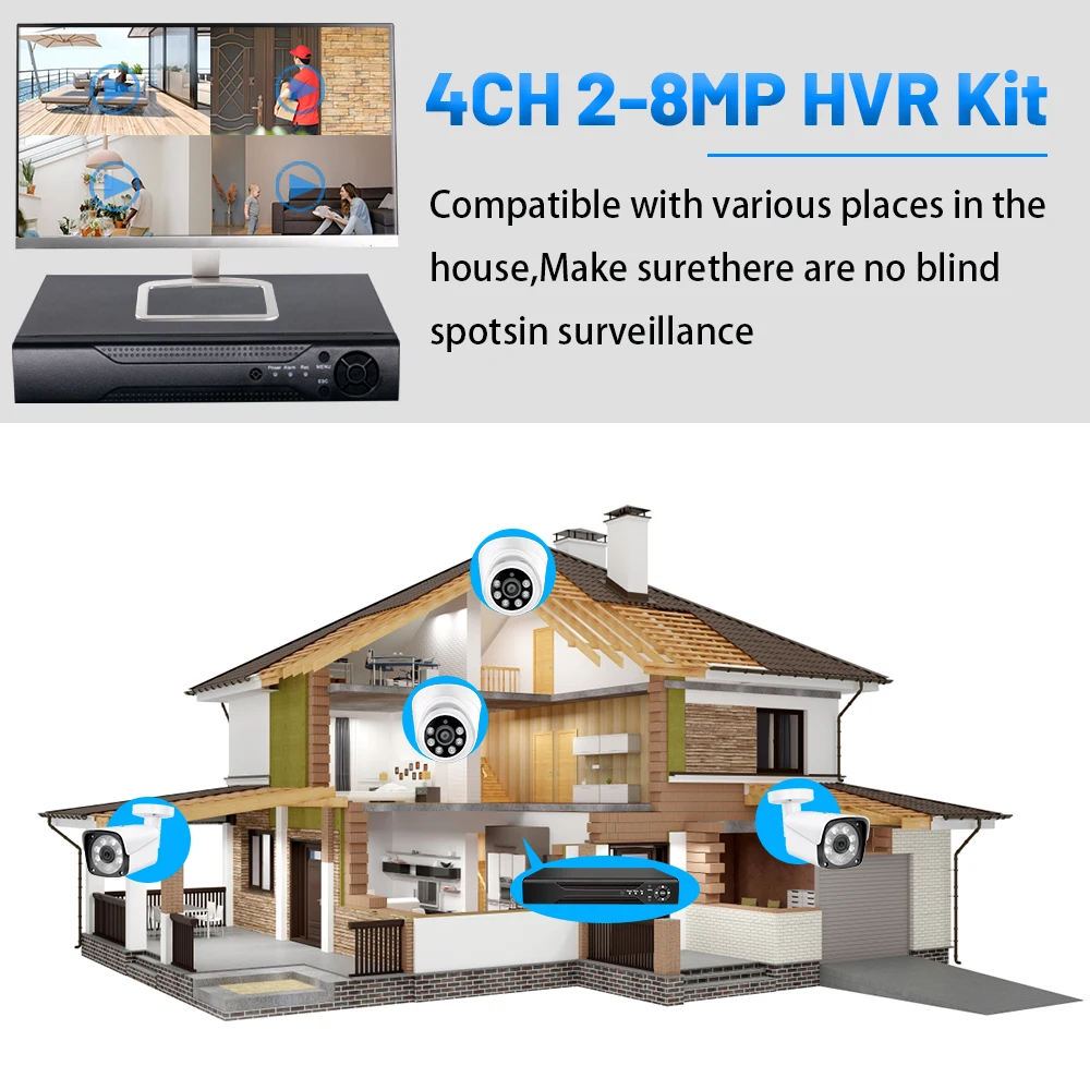 Wesecuu Populaire Outdoor Surveillance Home Security Systemen Video Recorder Security Camera Cctv Systeem Camera Ahd Analoge Camera