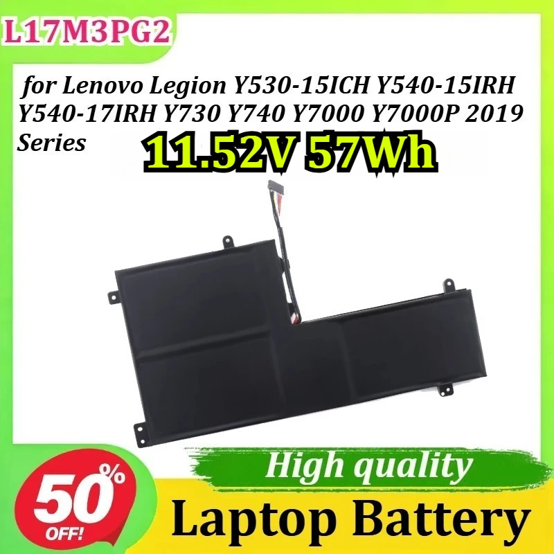 

Аккумулятор L17M3PG2 11.52V 57Wh для ноутбуков Lenovo Legion серий Y530-15ICH, Y540-15IRH, Y540-17IRH, Y730, Y740, Y7000, Y7000P 2019 года выпуска