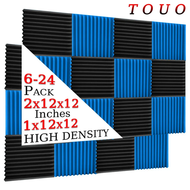 TOUO Insulation Sound-Absorbing Foam 6-24 Pack Studio Acoustic Foam Panel Ceiling Wall Noise Canceling Sound-Absorbing Material