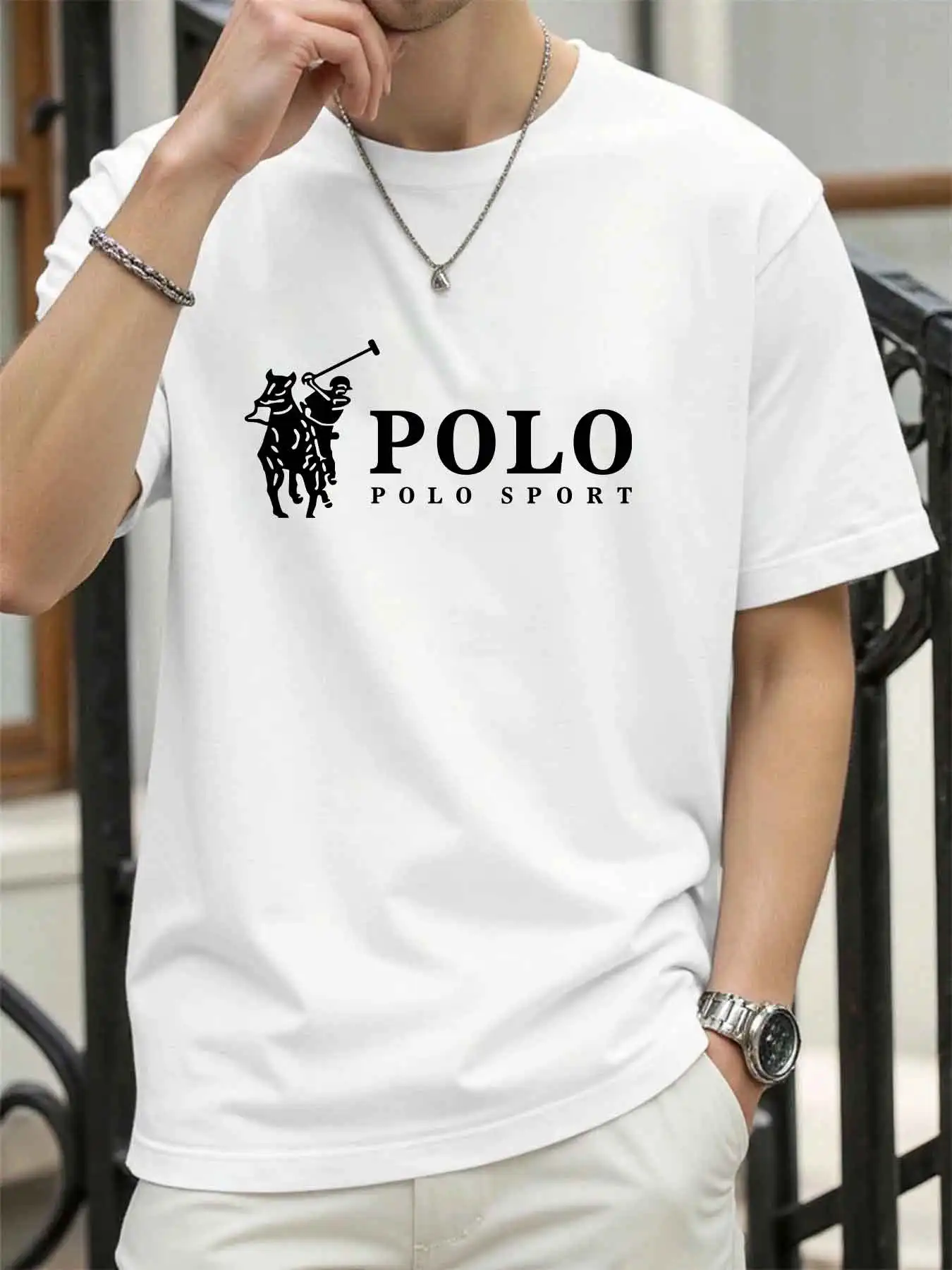 New Style High Quality Men's T-Shirt 2026 Summer Print Casual 100% Cotton Man Loose T-Shirt Sports Top image 2