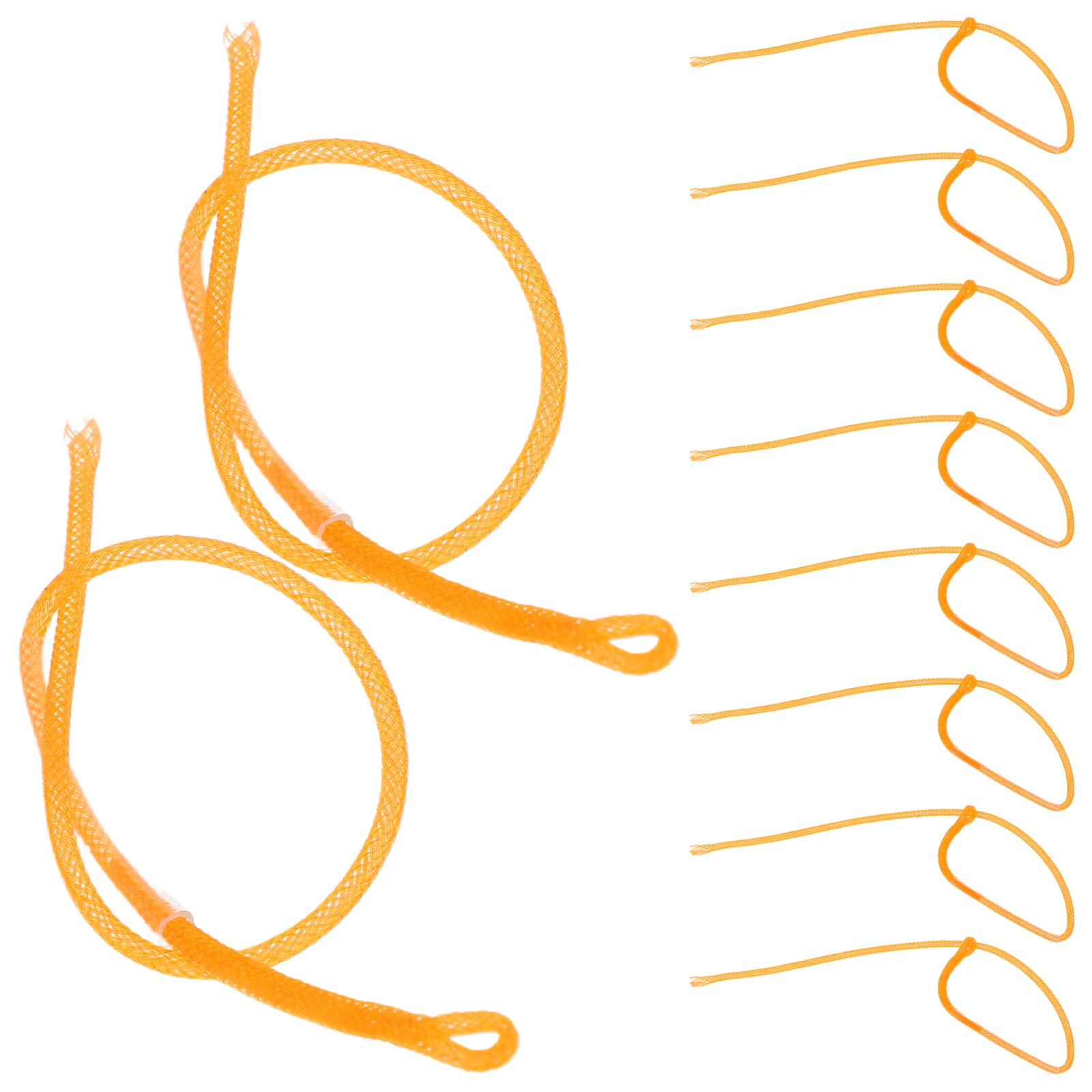 

10 Pcs Fly Fishing Braided Line 50LB Loop Connection Orange White Tapered Leaders for Saltwater Fishing Wire Leader
