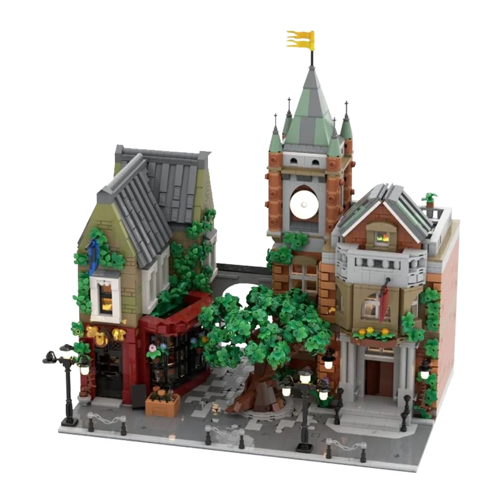 

MOC-202302 Village Square Building Block Kids Toys Birthday Gift