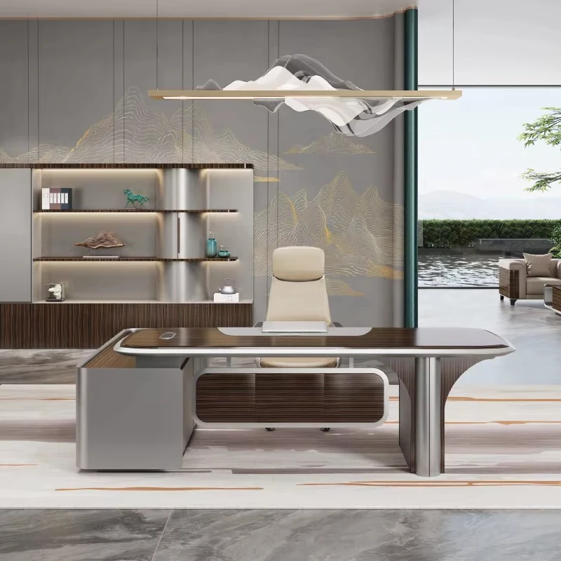 Modern Luxury Durable Solid Wood Executive Desk Convertible Modular Furniture Family Apartment Hotel Assembly