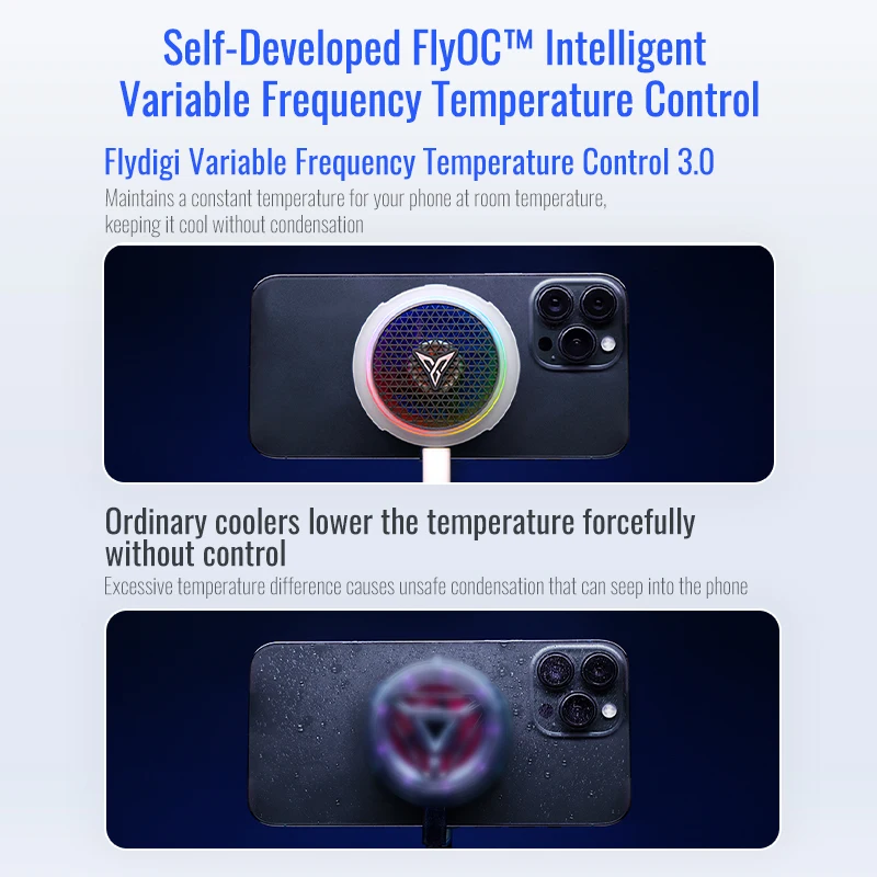 Flydigi B8X الهاتف المحمول برودة تردد تحويل سوبر تبديد الحرارة المبرد المغناطيسي RGB ضوء آيفون باد أندرويد