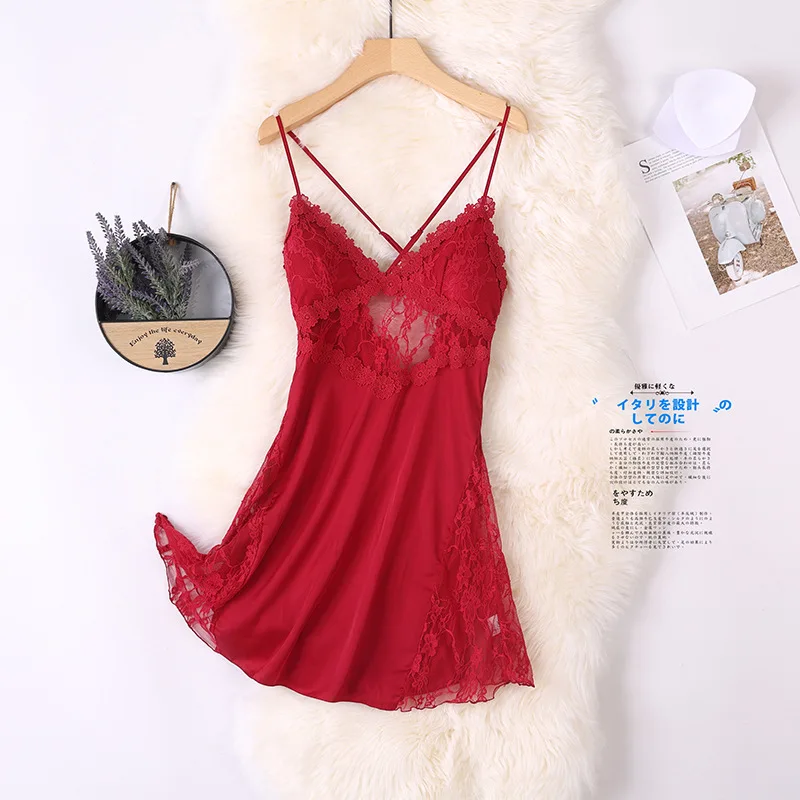 Nightgowns Women's Clothing Homewear Summer Thin Suspenders Lace Comfortable Versatile Casual Breathable Simple Loose Large Size