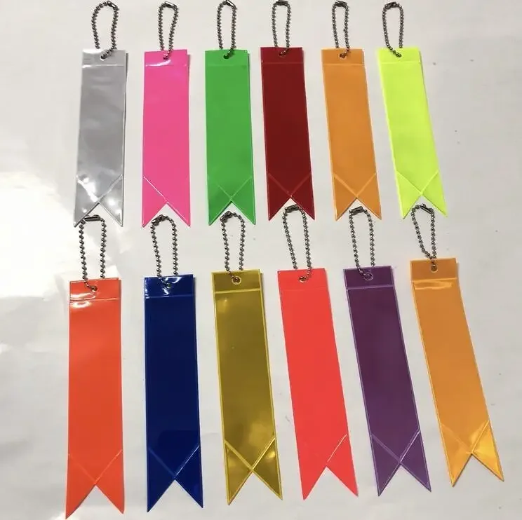 Reflective Car Ribbon Motorcycle Key Chain Decoration Reflect Light Creative PVC Reflective Tape Short Strap