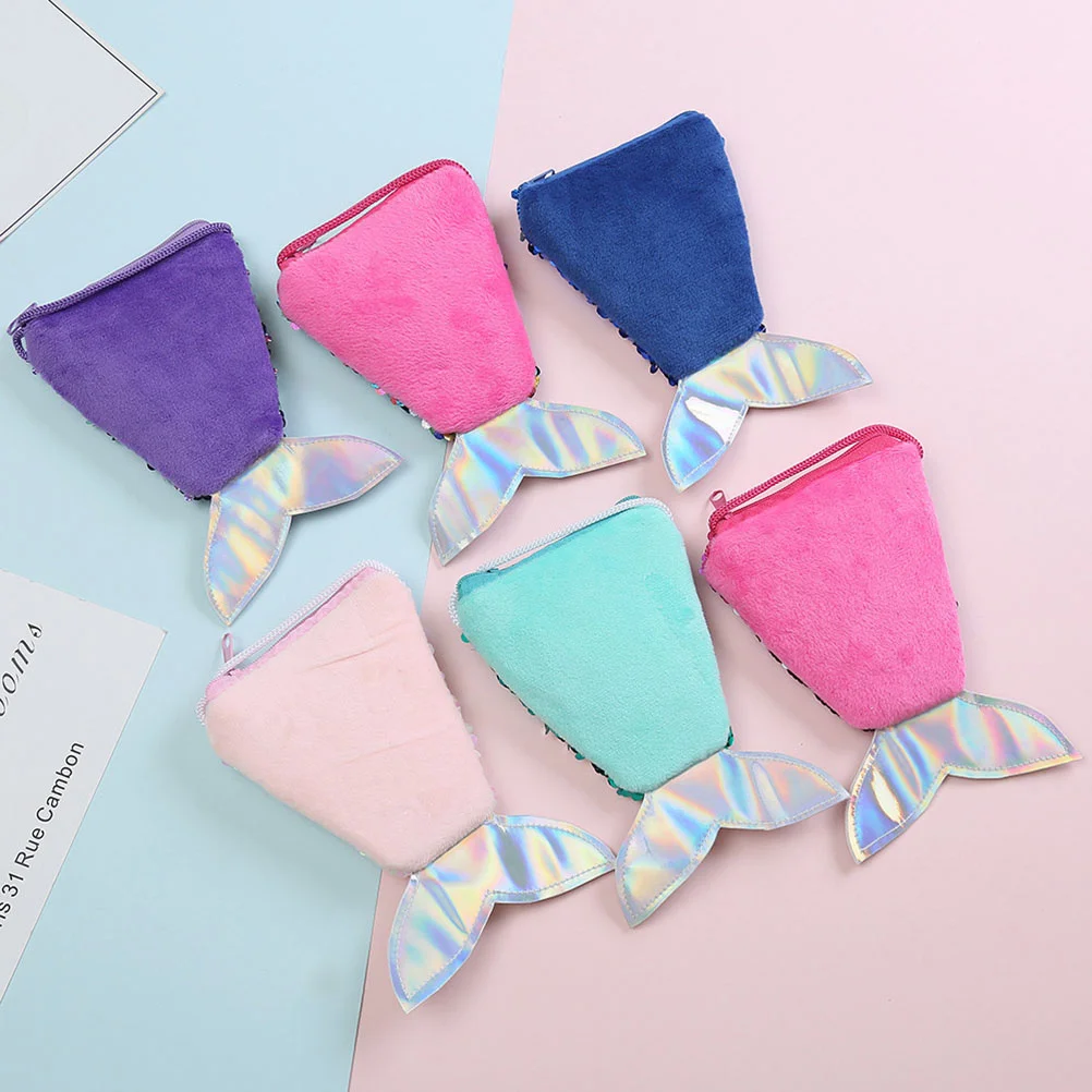 

Sequin Coin Women Coin Purse Mermaid Tails Multicolor Fashion Women Kids Daily Use Wallet Storage