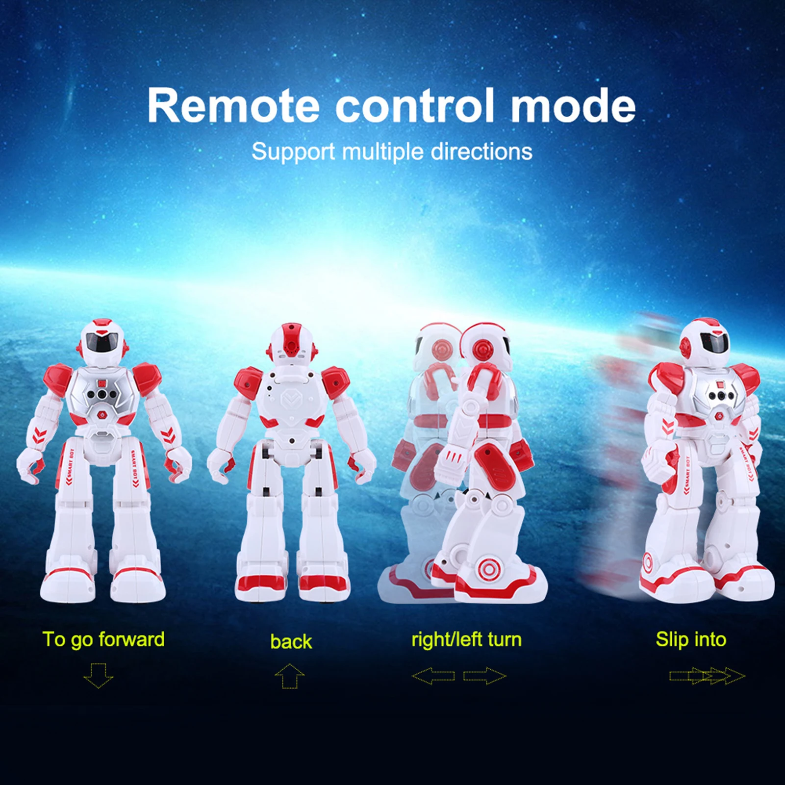 Kid Remote Control Intelligent Robot Gesture Sensor Singing Dancing Educational Toy (Red)