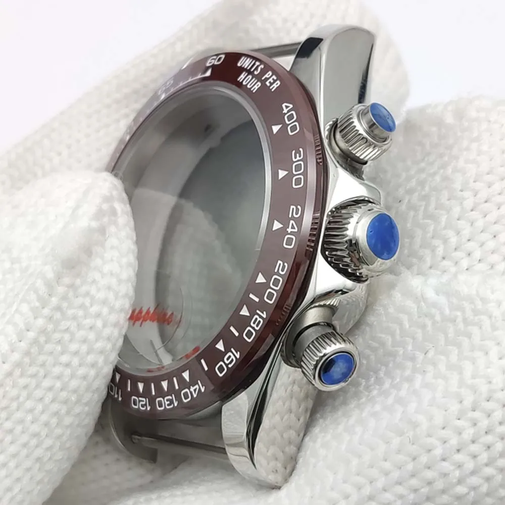 طقم VK63 من علبة الياقوت مقاس 40 مم مع حزام من الفولاذ المقاوم للصدأ ومينا معقمة وأيدي