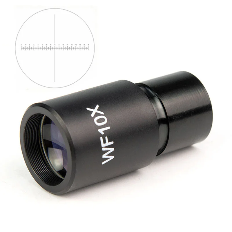 0.1mm Reticle WF10X Biological Microscope Eyepiece Lens Wide Field with Micrometer 23.2mm Mounting Size