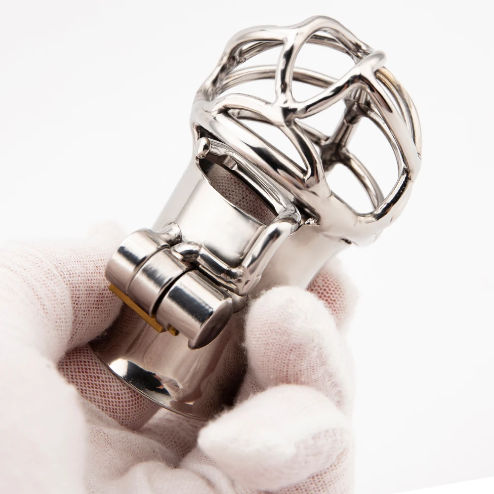 

PA Puncture Cock Cage Male Stainless Steel Penis Piercing Chastity Cage Lock Bondage Chastity Device BDSM Adult Sex Toys For Men