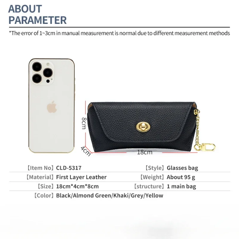 Custodia per occhiali da lettura in vera pelle per uomo donna studente occhiali da sole custodia custodia per occhiali scatola per occhiali protezione per occhiali