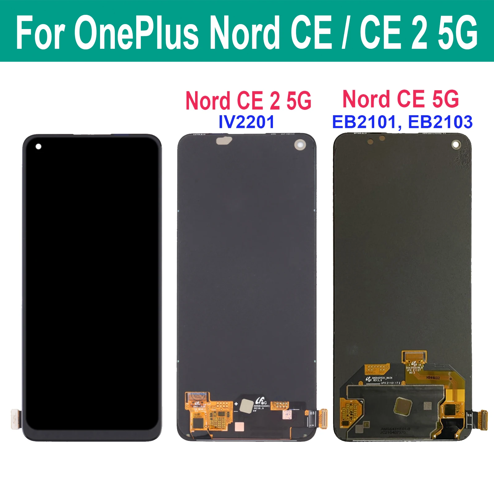 

Original AMOLED For Oneplus Nord CE 2 5G LCD Nord CE2 5G IV2201 EB2101 EB2103 Display Touch Screen Digitizer Assembly