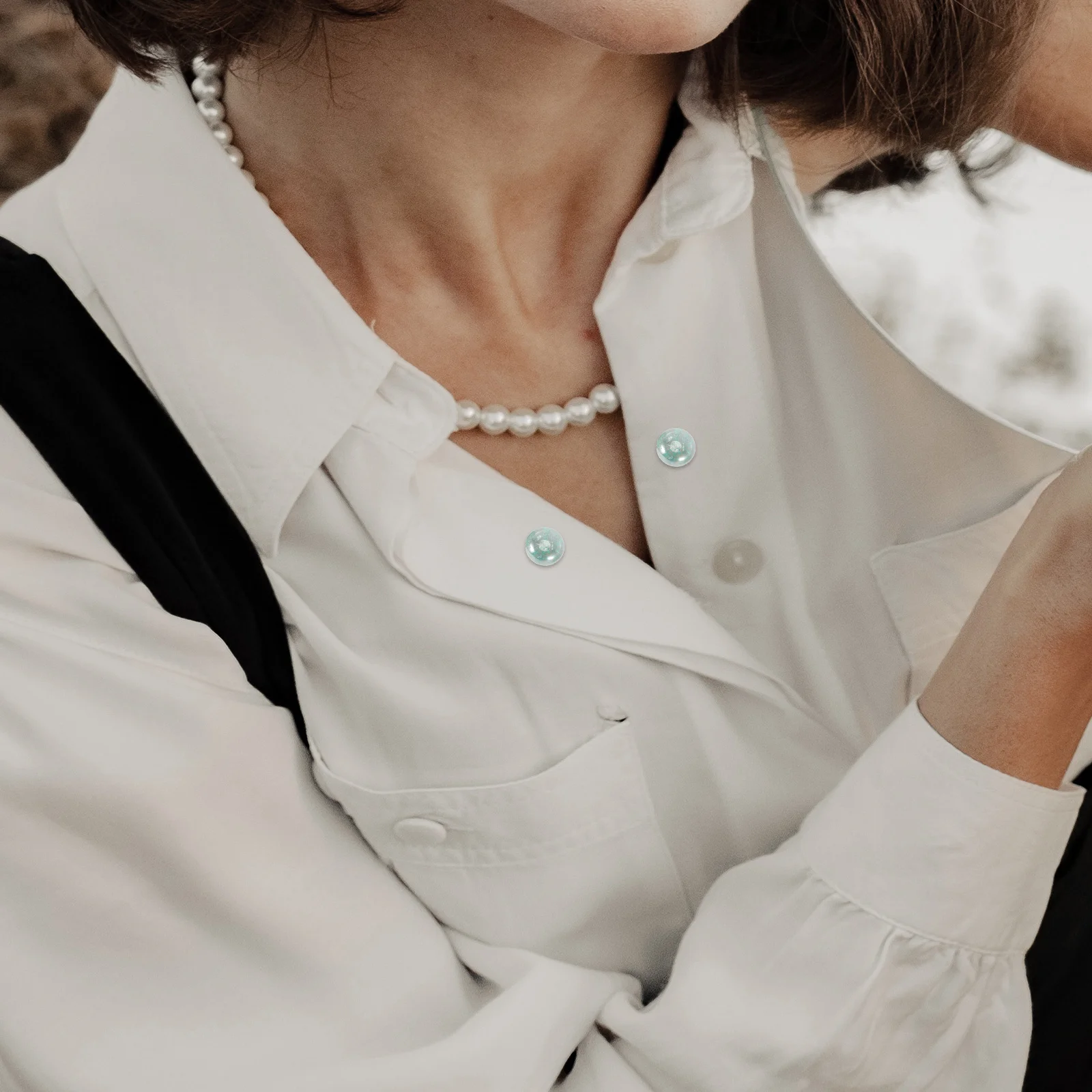 

10Pcs No Sew Pearl Brooch Pins Shirt Buttons for Clothes DIY Garment Accessories Stylish Shirt Fastening Faux Pearl Button