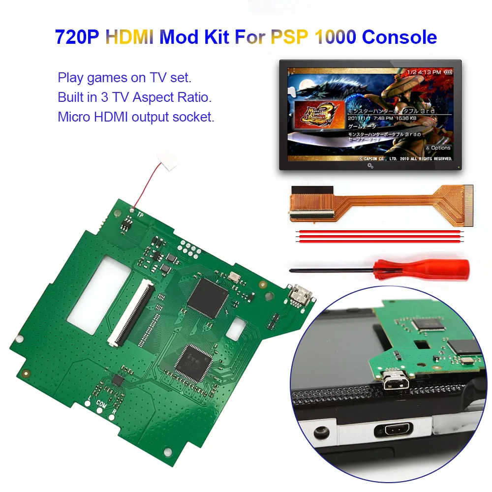 

For PSP 1000 IPS Screen High Brightness PSP1000 Digital HDMI to HDMI Play Games ON TV