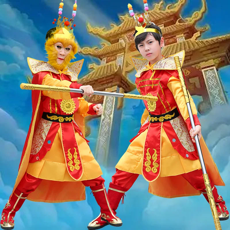 Journey to the West Sun Wukong Cosplay Costumes For Boys Monkey King Clothing Halloween Carnival Funny Party Animal Costume