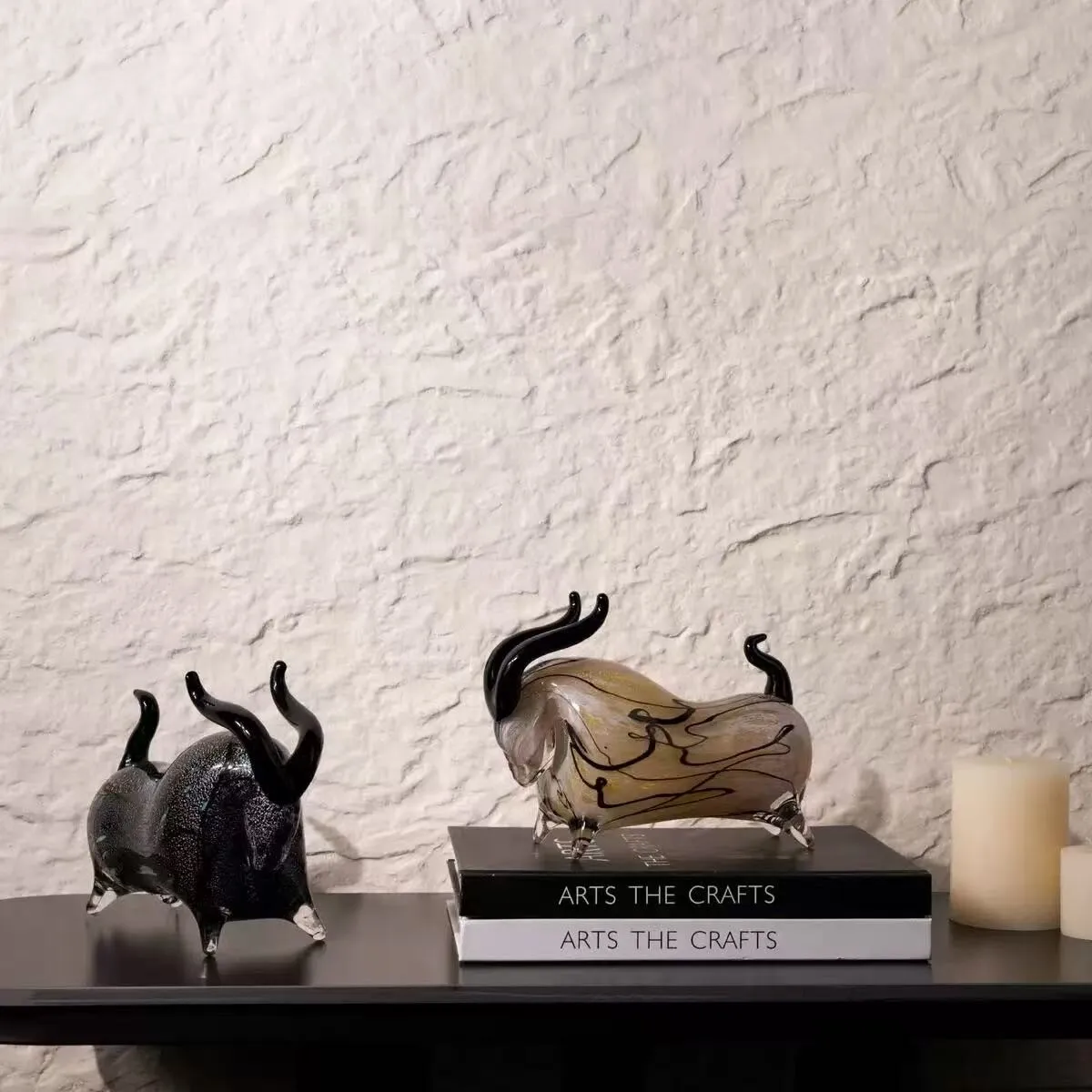 Modern minimalist art bullfighting decoration model room desktop glazed cattle and horses animal home desktop ornaments