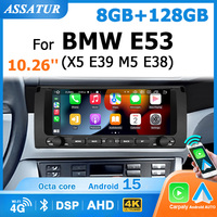 10.26'' Screen Android 15 Auto Car Radio Carplay For BMW X5 E53 5 Series E39 M5 1996-2007 Bluetooth Multimedia player 2 DIN GPS