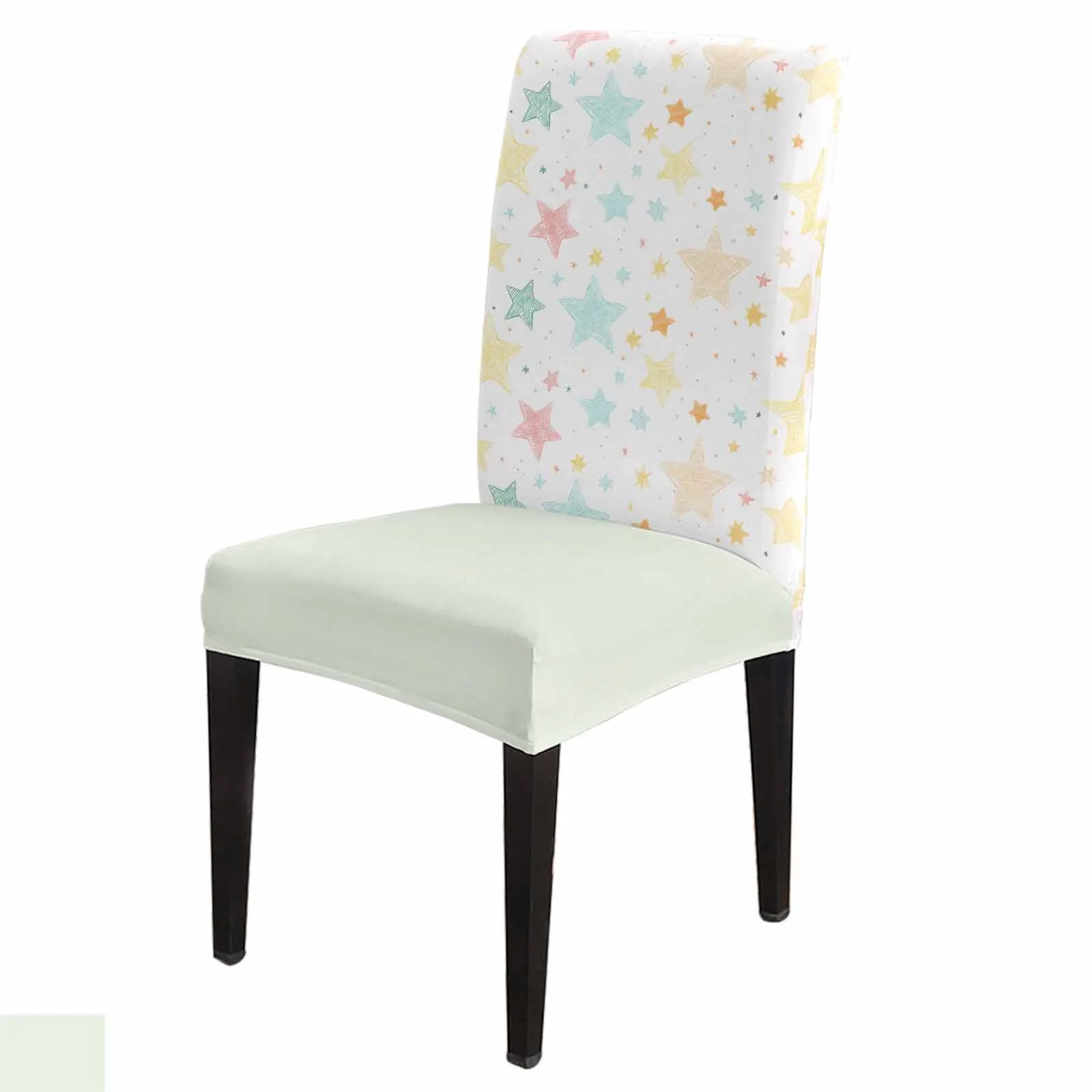 

Hand Drawn Star Dots And Lines 4/6/8PCS Spandex Elastic Chair Case For Wedding Hotel Banquet Dining Room