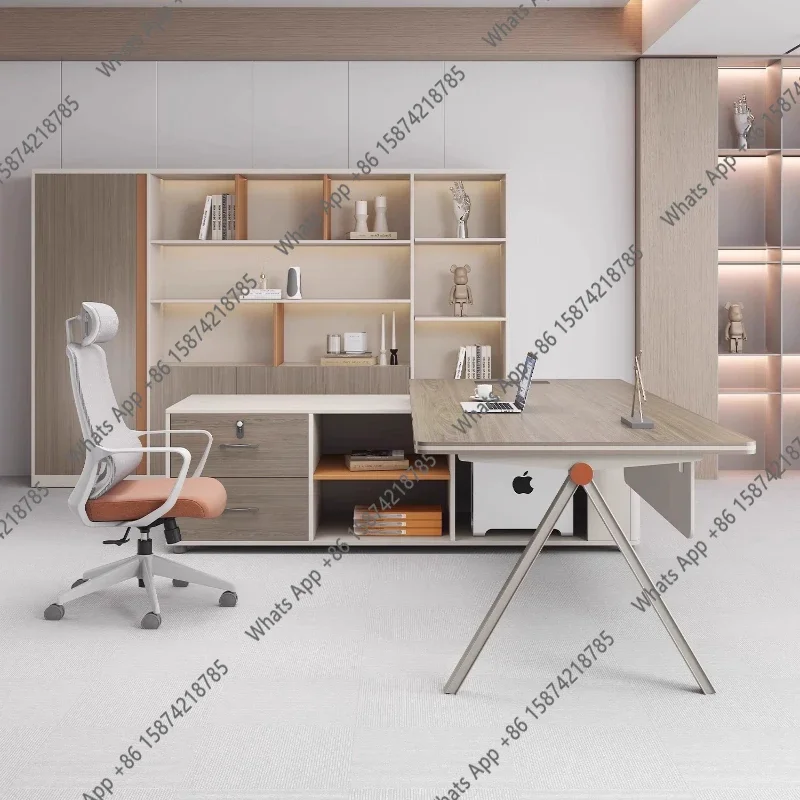 

KK SmLarge Wood Aesthetic Office Desk Designer Modern Drawers Standing Computer Desk Executive Wooden Mesa Escrivaninha Furnitur