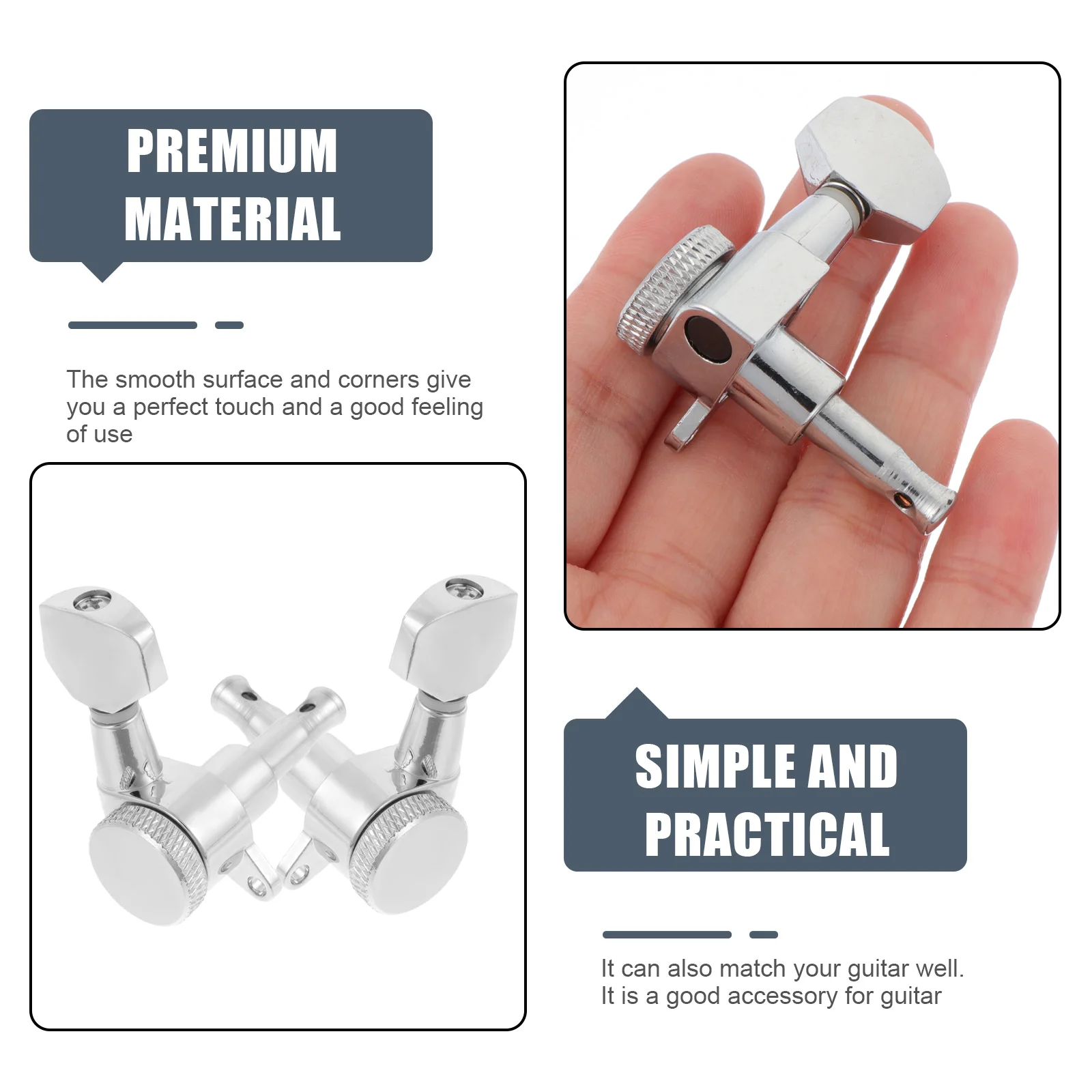 

Electric Guitar Buttons Alloy Tuning Fully Enclosed Electronic Tuner Use Pegs Durable