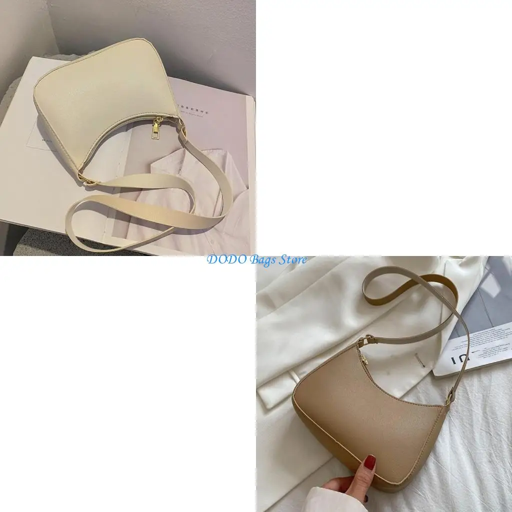 

Ретро однотонная сумка для подмышек, сумка через плечо из искусственной кожи с застежкой-молнией, сумка-сюрприз, подарок для и