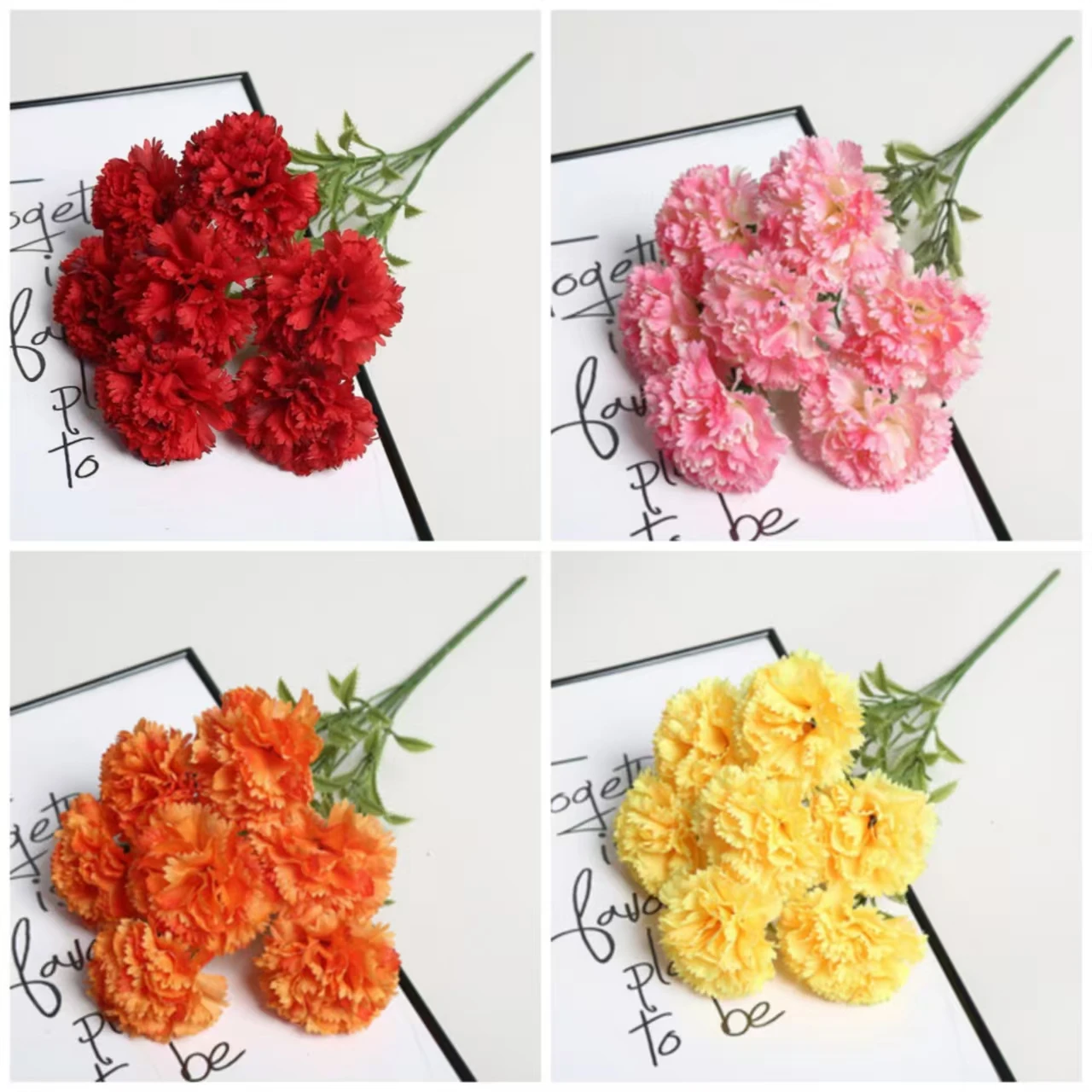 7 Fiori Artificiali Di Garofano - Garofani Finti Realistici Per Decorazioni Domestiche, Bouquet Da Sposa E Composizioni Per Feste Fai-Da-Te