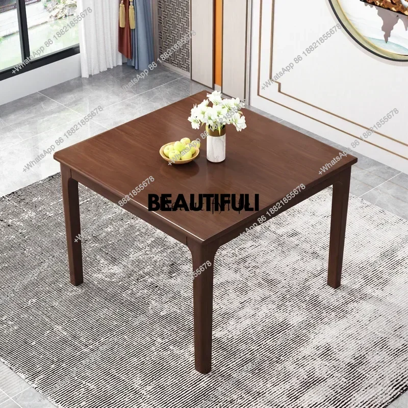 

New style New Square all solid wood dining table Small apartment modern Chinese casual wooden table ss 8617