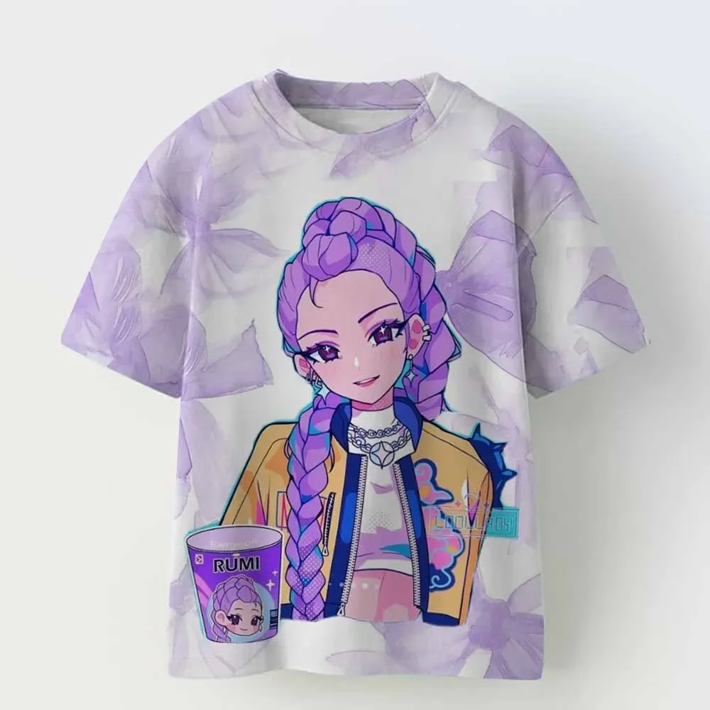 

KPop Demon Hunters Tiger Girls Boys T Shirt K-Pop Demon Hunters Children's Clothing T-shirts Cute Cartoon Print Tee Tops