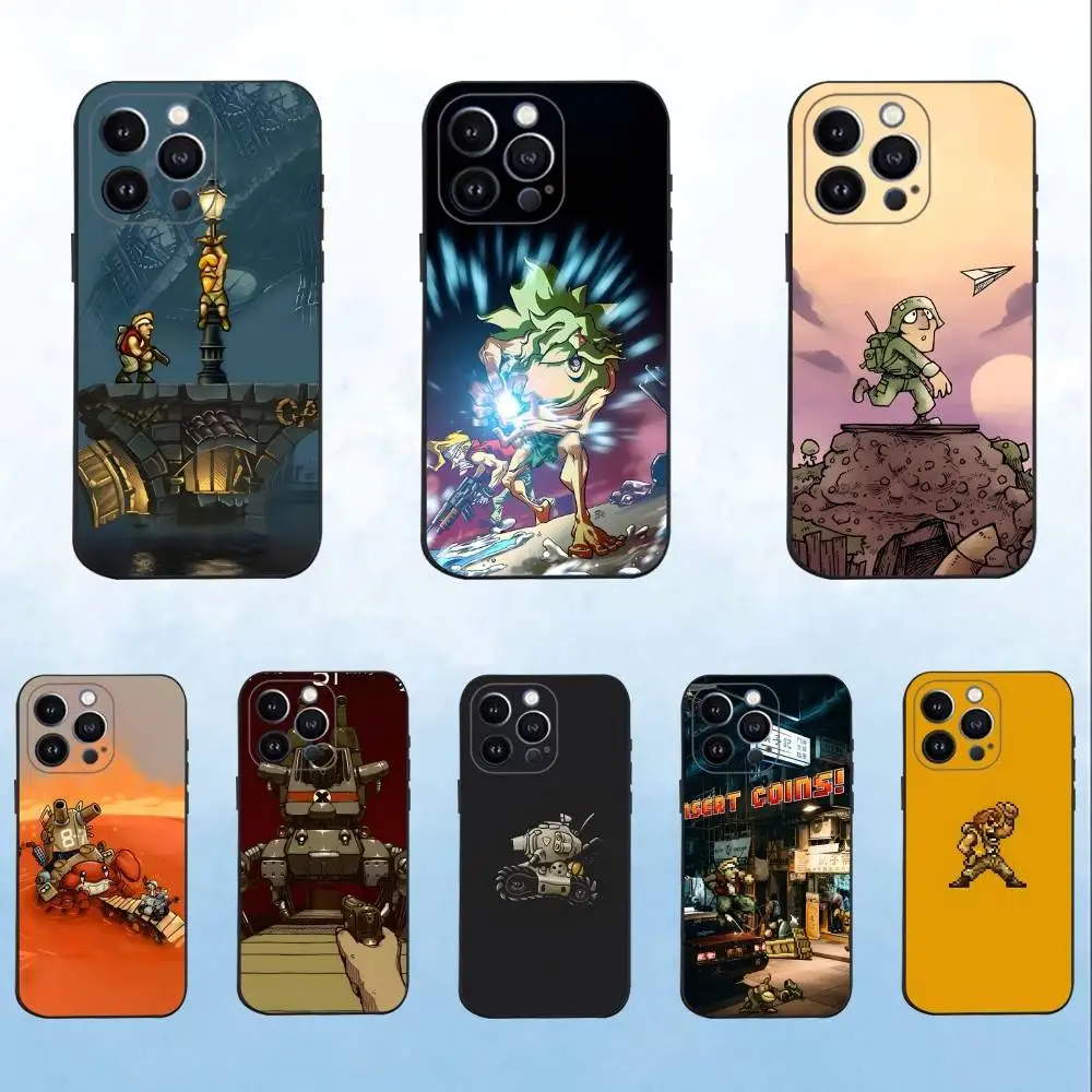 

M-Metal Slug Phone Case For iPhone 16,15,14,13,12,11 Plus,Pro Max,XS,X,XR,SE,Mini,8,7,Soft Silicone Black Cover