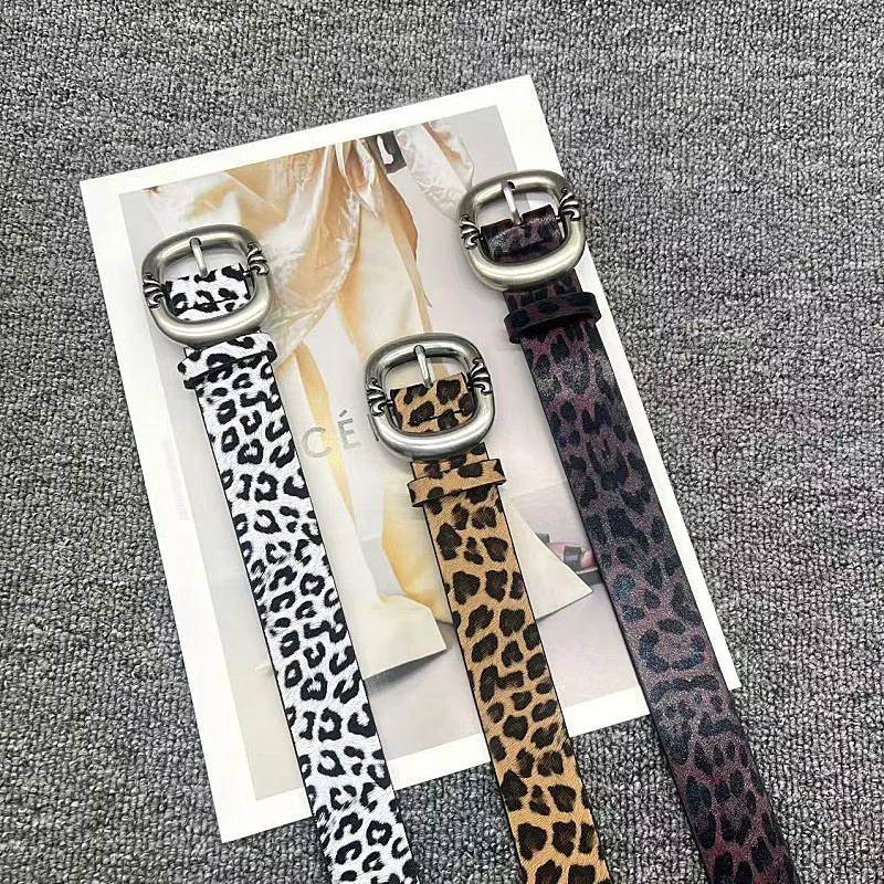 Cinturón con estampado de leopardo para mujer, accesorio versátil, Sensation decorativo de alta gama para faldas y pantalones vaqueros, a la moda, novedad de 2025