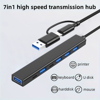 7 in 1 USB A USB C Hub Multi Splitter HUB Adapter USB 3.0 2.0 Docking Station OTG Type C To USB Male Port Optional For PC Laptop