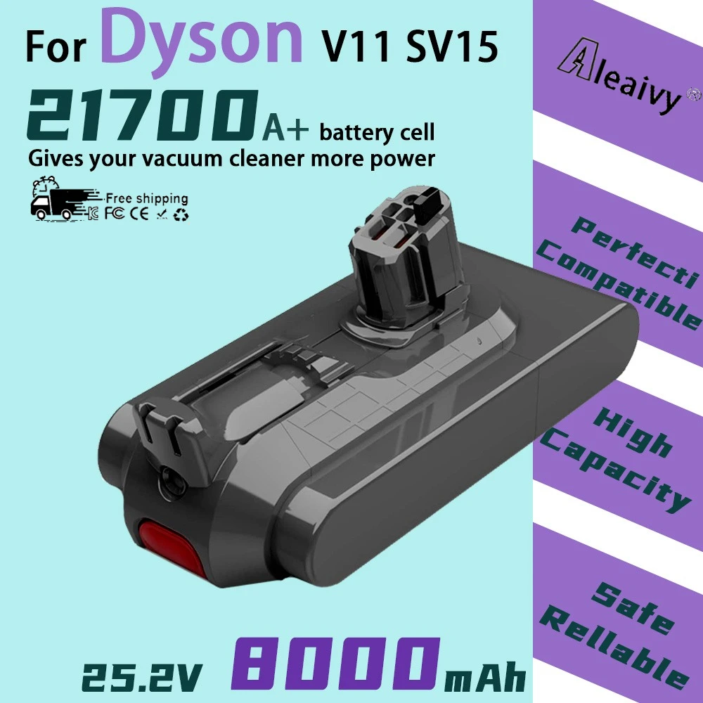 

21700 8000mAh Replacement Battery for Dyson Battery V11 SV15 Cordless Fluffy Motorhead Stick Handhold Vacuum Cleaner