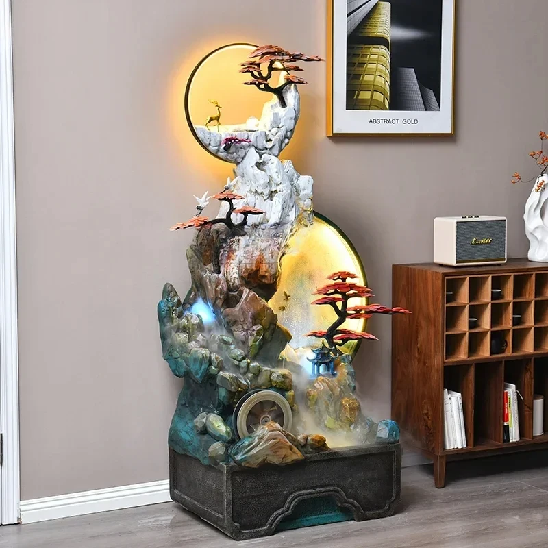 

Рокарий проточная вода пейзаж циркулирующая вода украшения фэн-шуй колесо фортуна фонтан свет роскошное украшение пол