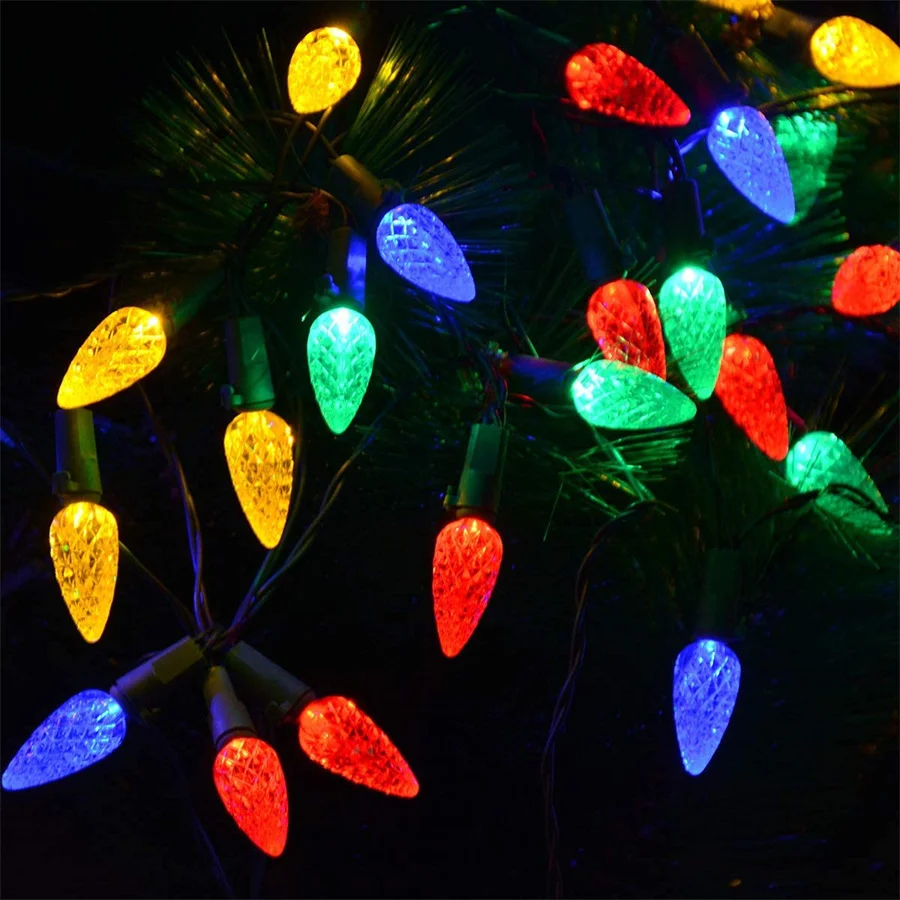 

New 50/100 LED Strawberry Christmas Tree String Lights Outdoor Garland Fairy Lights for Patio Garden Party Wedding Holiday Decor