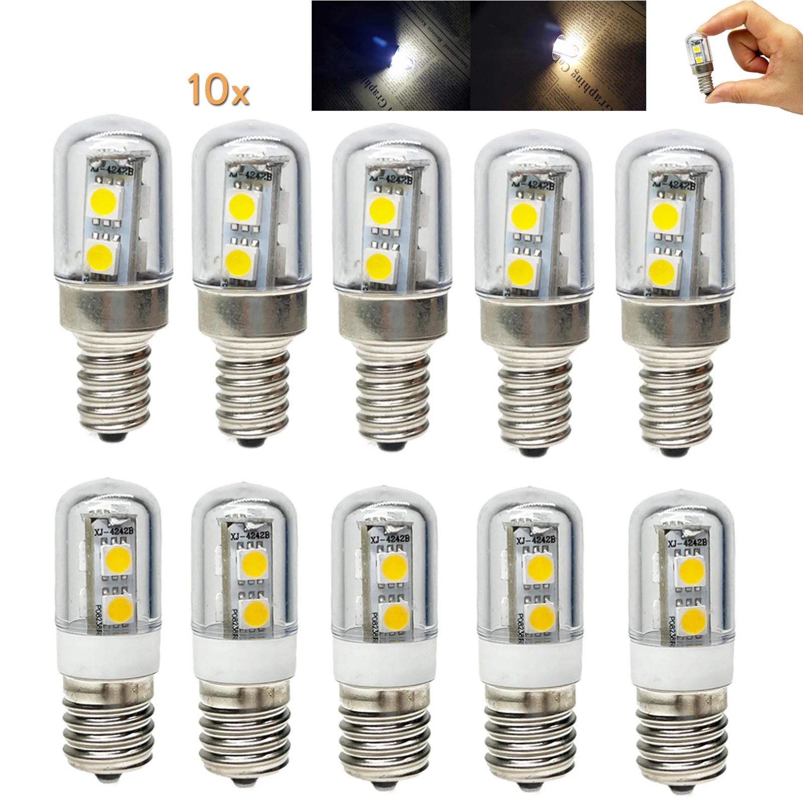 

10X Led Corn Light Bulb 220V E14 5050 Smd E12 E17 Machine Fridge 1W Lamps For Refrigerator Range Hood Lighting Home Decor Energy