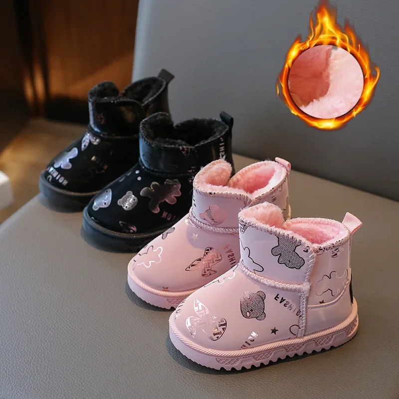 

Детские зимние ботинки Botas Para Niña, новинка, мультяшная хлопковая обувь для девочек, плюшевые ботильоны для мальчиков, милая детская обувь, теплые ботинки с подкладкой