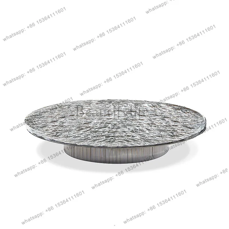 

Italian light luxury coffee table, living room, crystal coffee, creative design, art, water ripple, corner table