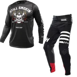 Rápido Fh MX engrenagem conjunto, Crânio motocicleta sujeira bicicleta Jersey, Preto Motocross Combo