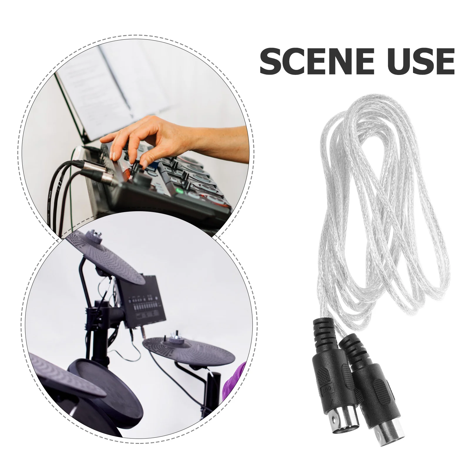 1pcs Midi Music Cable 5-Pin Male To Male For Audio Equipment Instrument Extension Cord Professional Midi Cable Accessory