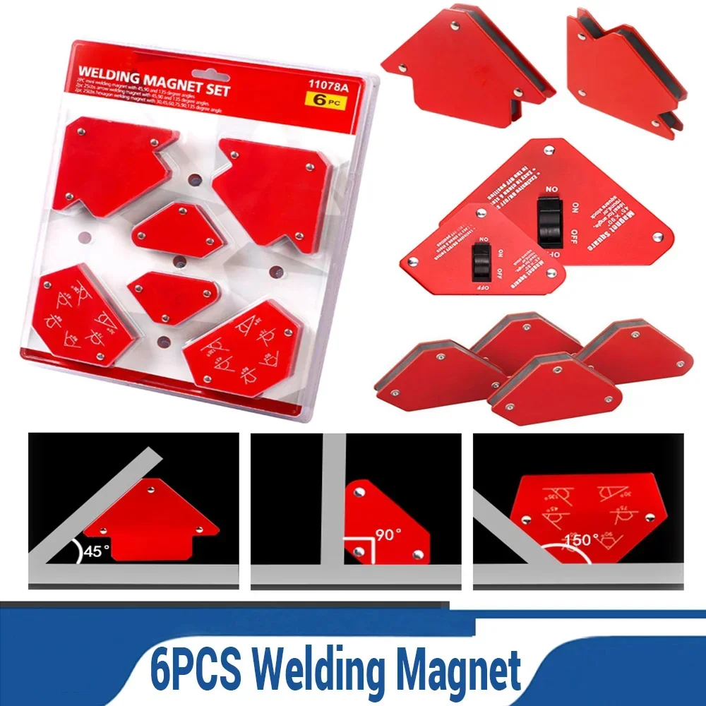 

6 шт. сварочные магниты, многоугольный сварочный магнит со стрелкой, сварочный позиционер с фиксированным углом, сварочные аксессуары, вспомогательный позиционер, инструменты