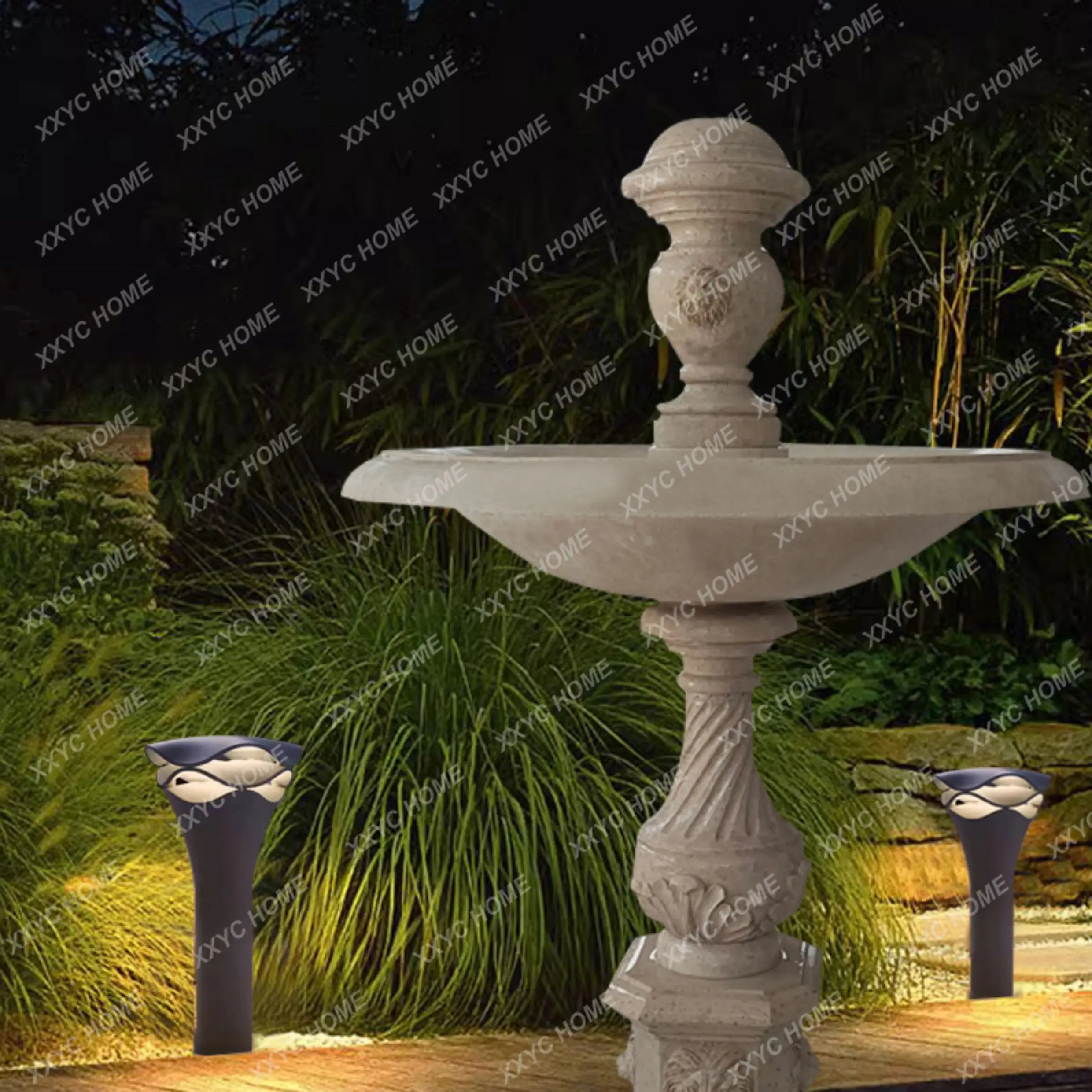 Villa Courtyard Garden Marble Fountain, Cave Stone Carving Fountain Fountain Water Landscape
