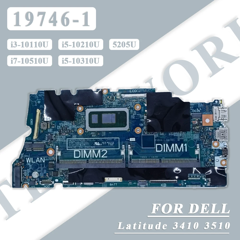 19746-1 para dell latitude 3410 3510 placa-mãe do portátil com i3/i5/i7 cpu 0pd7rh 0dt6k3 0h2knt notebook mainboard completo testado