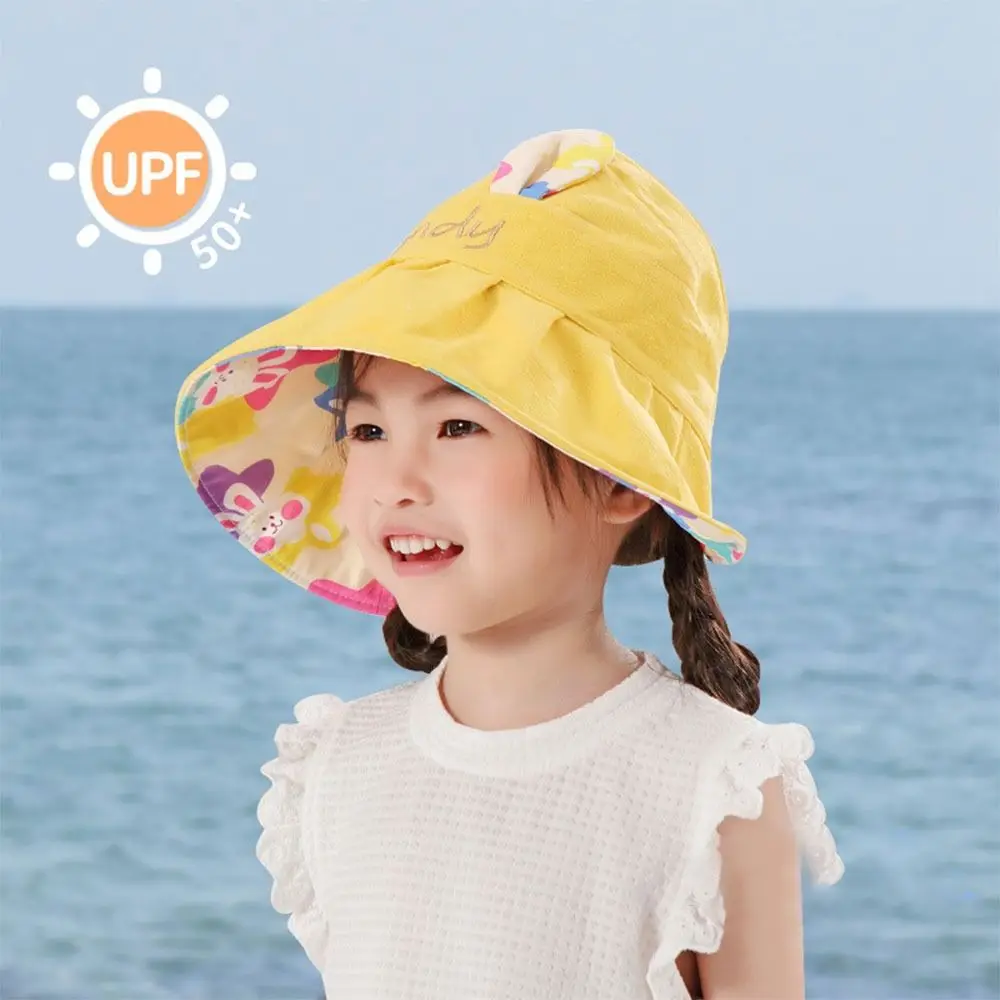 Sombrero de sol para niños con diseño hueco, ala ancha ajustable, sombrero de protección solar para niñas UPF 50+ 6M-5Y, sombrero de protección solar para bebés