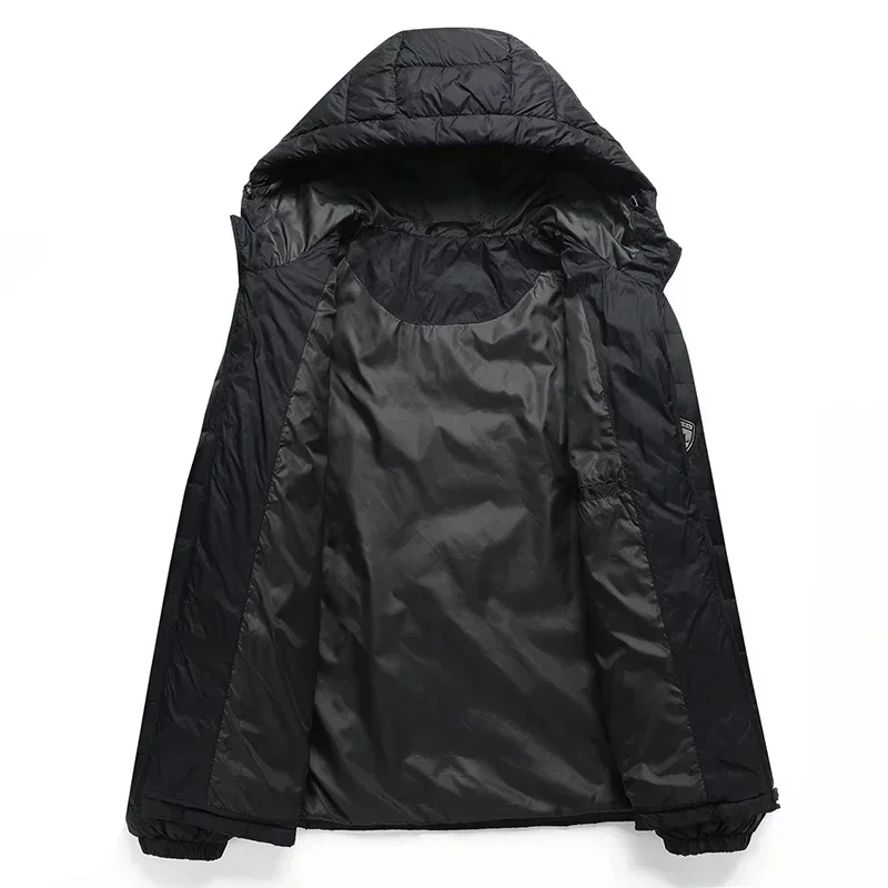 Down Jacket Men's Winter Thin Loose Trendy Short Hooded Cotton Jacket Lightweight Men's Jacket