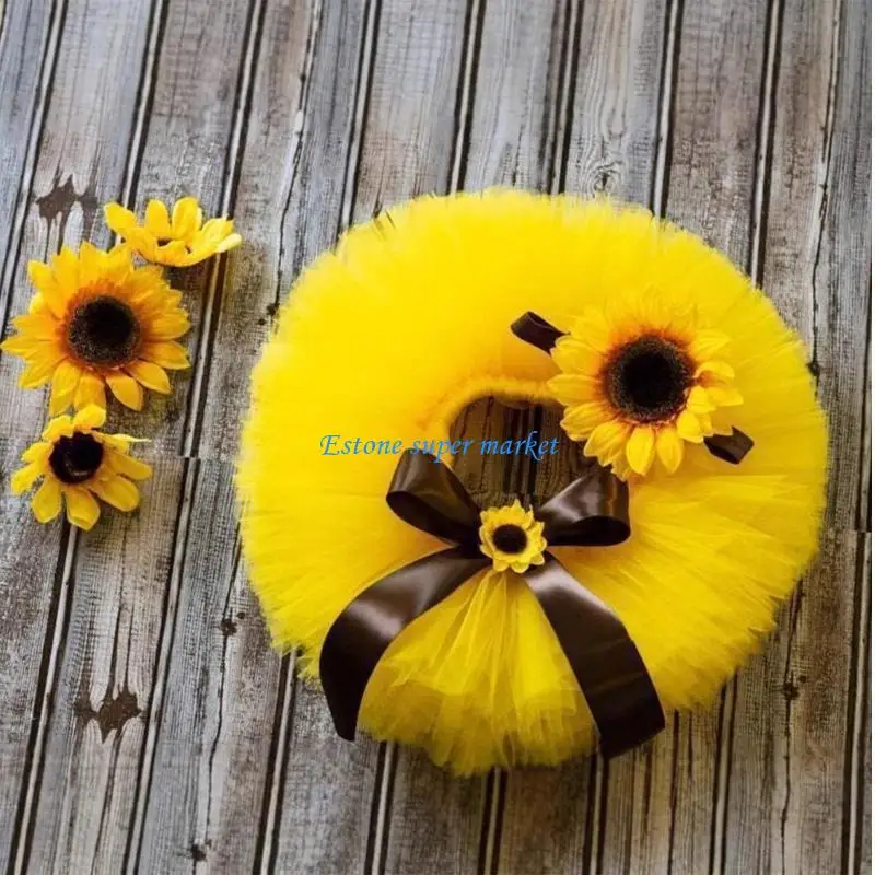 

090B Baby Photography Costume Clothing Headband Bowknot Skirt Photo Clothes Photography Props for Girls