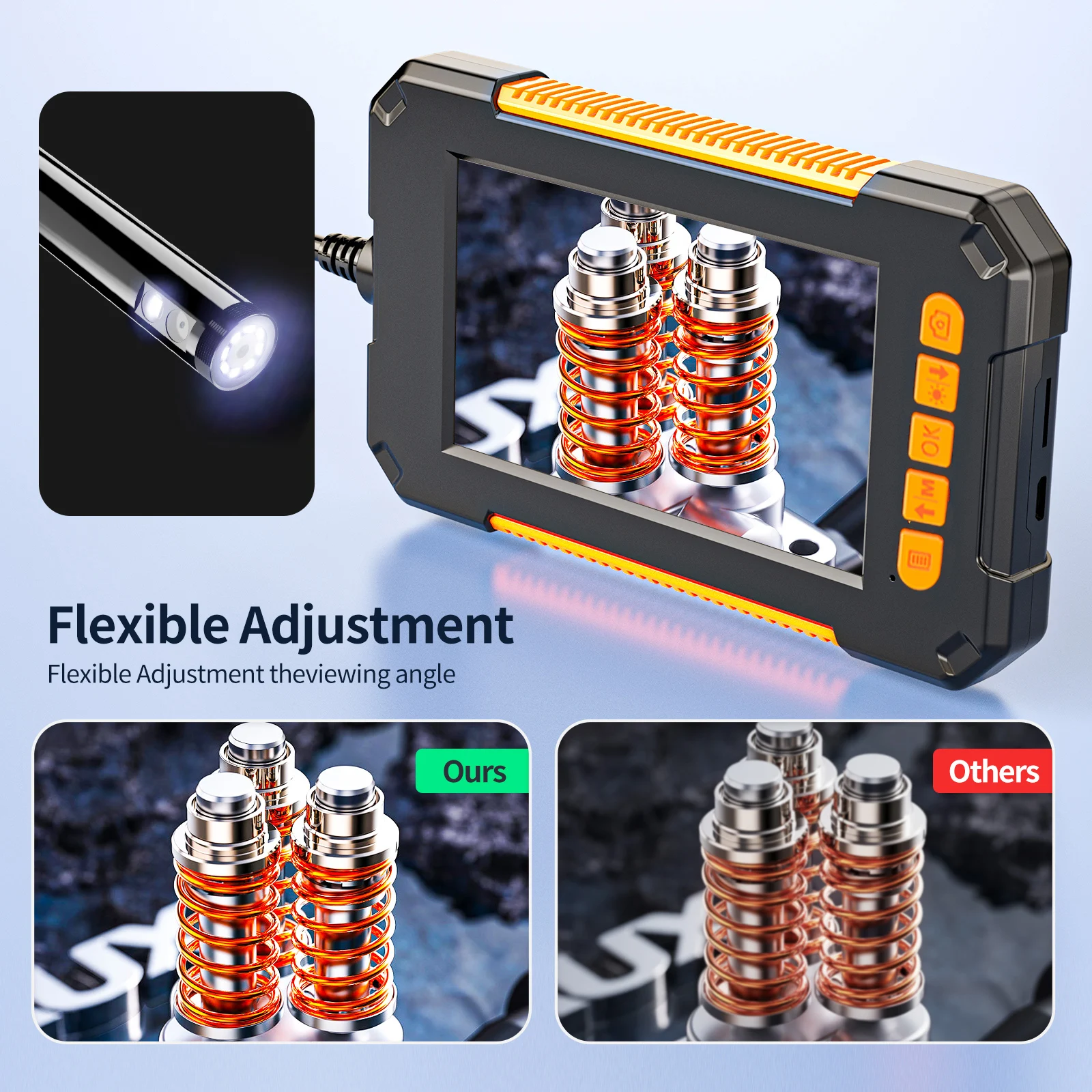 

Хит продаж: портативная камера для осмотра канализации с двумя объективами, 4,3 дюйма, 1080P, 8 регулируемых светодиодов, водонепроницаемый эндоскоп для оборудования