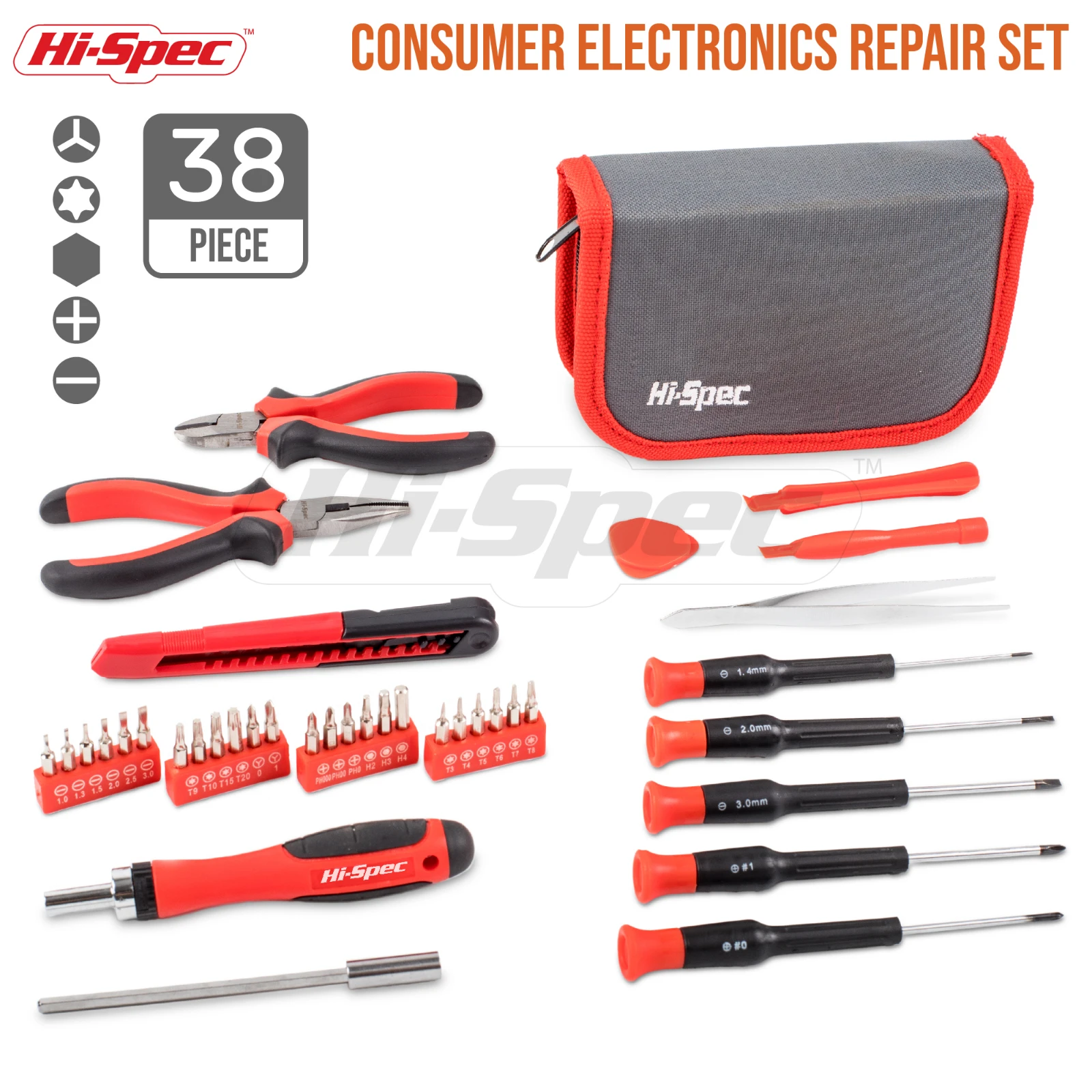 

Hi-Spec 38 Piece Screwdriver Set Ratcheting Bit Driver Precision Screwdrivers Multi Professional Screwdrivers Hand Tools set