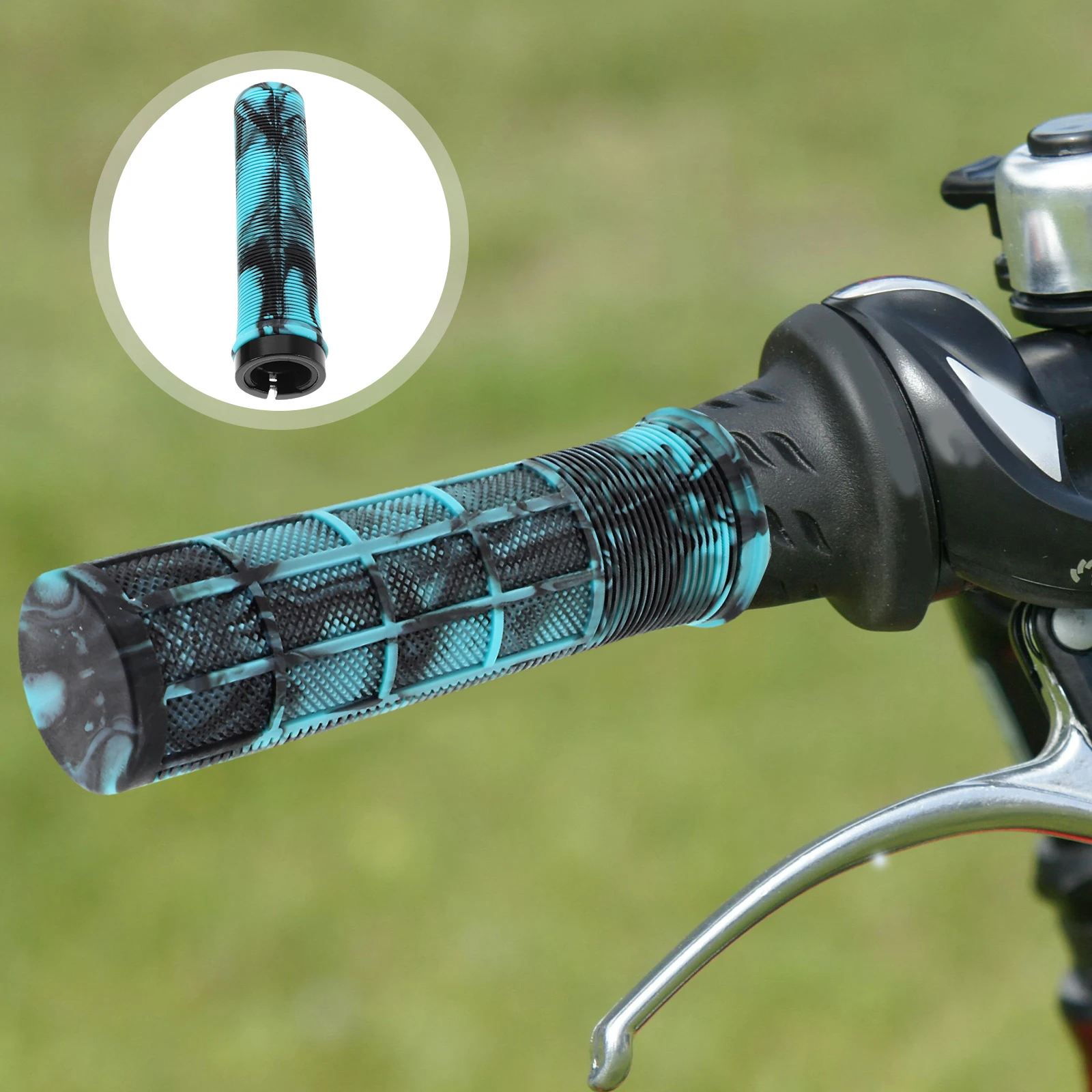 

2pcs Non-Slip Locking Handlebar Grips For Mountain Bikes Comfortable Bike Grips Replacement Camouflage Design Easy Installation