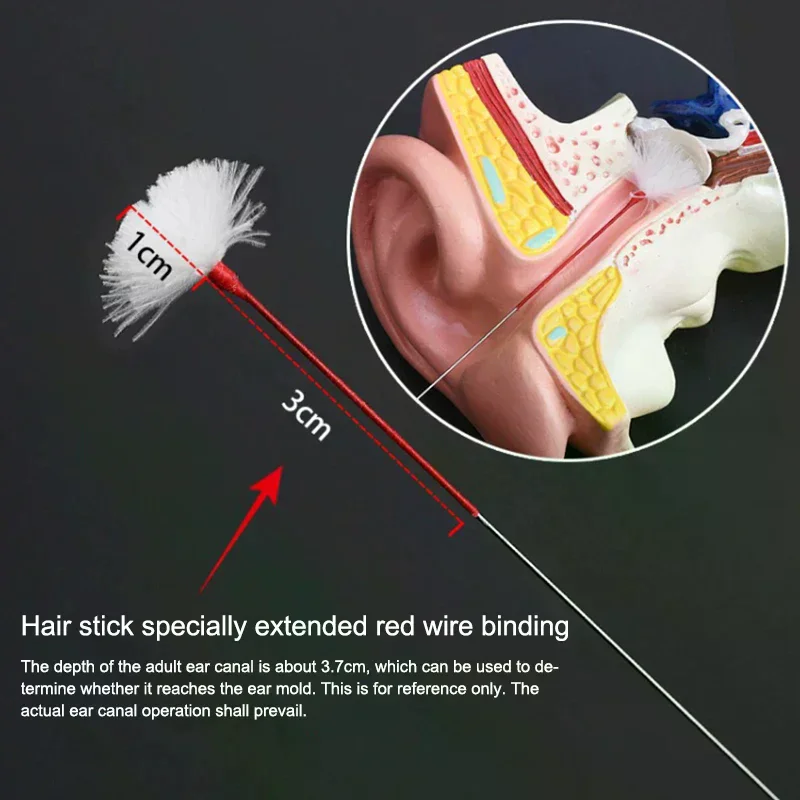 Ear Picking Tool Set Professional Ultra Fine Goose Feather Stick Ear Wax Earpicking Massage Ear Canal Cleaning Ear Health Care